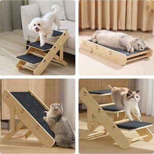 2-Level Convertible Foldable Pet Ramp & Stairs for Couch & Bed (Indoor Use)